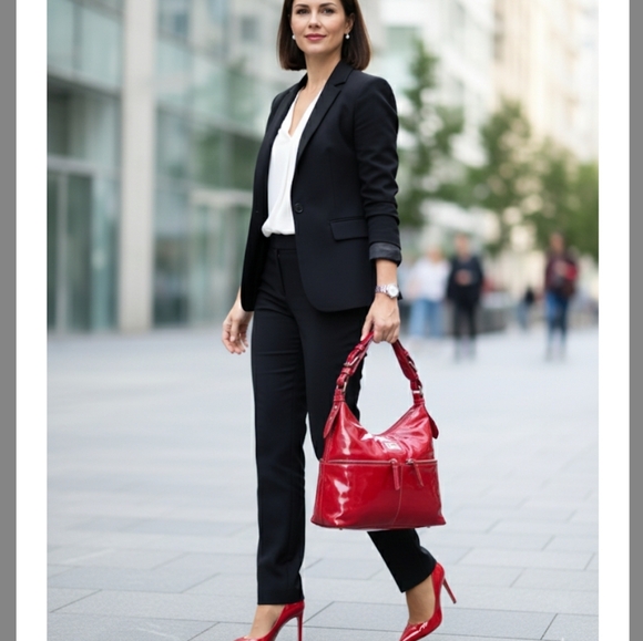 Dooney & Bourke Red Patent Leather Hobo Shoulder Bag - Picture 2 of 16